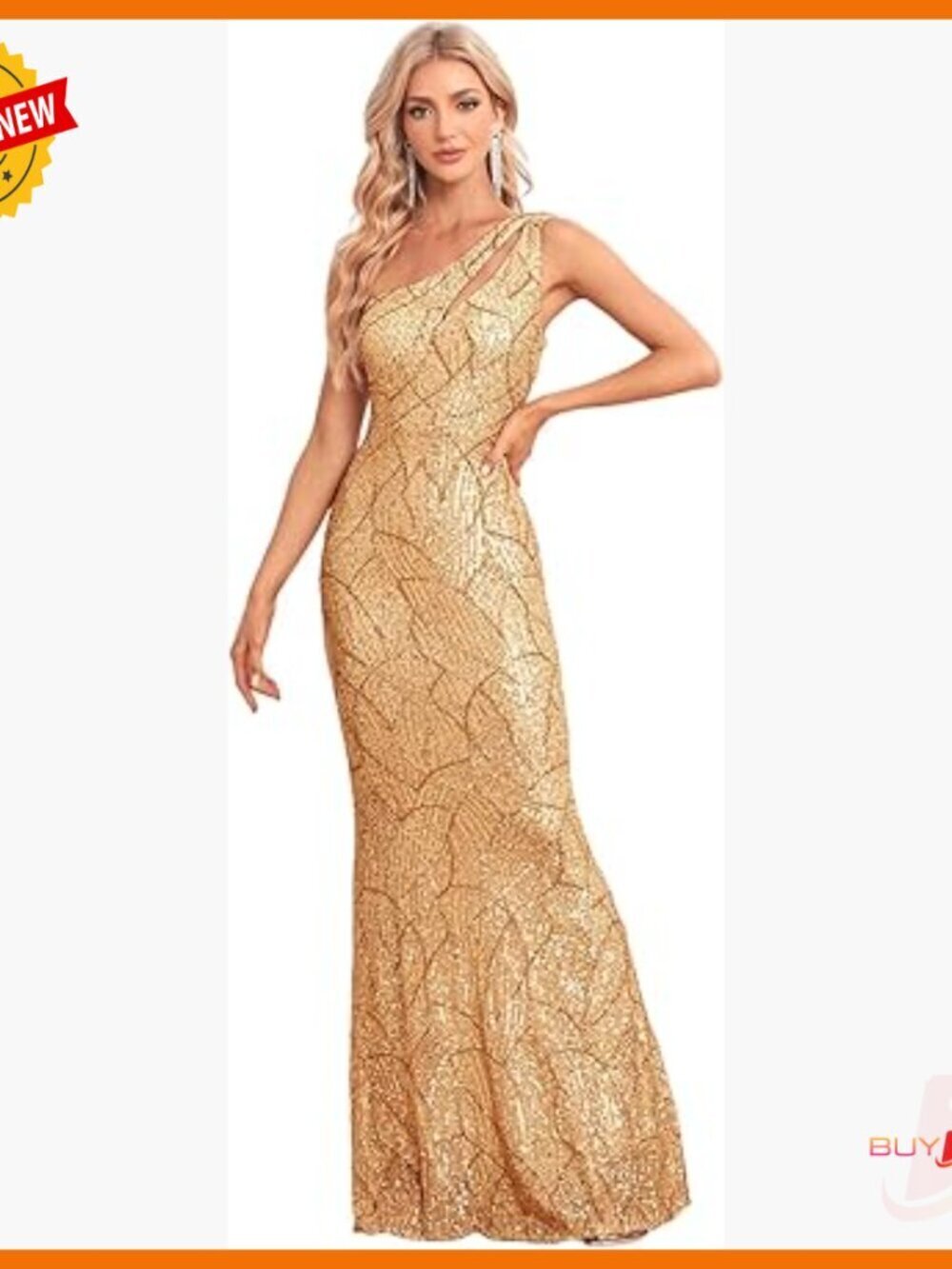 One Shoulder Sequin Formal Dress Bodycon Maxi Mermaid Evening Gown